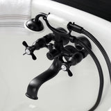 Essex Three-Handle 2-Hole Tub Wall Mount Clawfoot Tub Faucet with Handshower