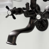 Essex Three-Handle 2-Hole Tub Wall Mount Clawfoot Tub Faucet with Handshower