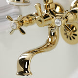 Essex Three-Handle 2-Hole Tub Wall Mount Clawfoot Tub Faucet with Handshower