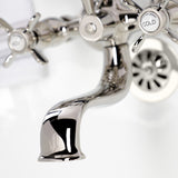 Essex Three-Handle 2-Hole Tub Wall Mount Clawfoot Tub Faucet with Handshower