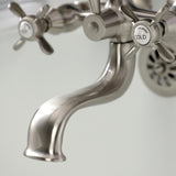 Essex Three-Handle 2-Hole Tub Wall Mount Clawfoot Tub Faucet with Handshower