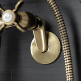 Essex Three-Handle 2-Hole Wall Mount Clawfoot Tub Faucet with Handshower