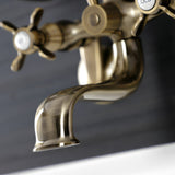 Essex Three-Handle 2-Hole Wall Mount Clawfoot Tub Faucet with Handshower