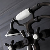 Essex Three-Handle 2-Hole Wall Mount Clawfoot Tub Faucet with Handshower
