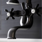 Essex Three-Handle 2-Hole Wall Mount Clawfoot Tub Faucet with Handshower