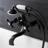 Essex Three-Handle 2-Hole Wall Mount Clawfoot Tub Faucet with Handshower