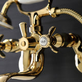 Essex Three-Handle 2-Hole Wall Mount Clawfoot Tub Faucet with Handshower