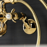 Essex Three-Handle 2-Hole Wall Mount Clawfoot Tub Faucet with Handshower