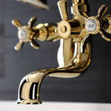 Essex Three-Handle 2-Hole Wall Mount Clawfoot Tub Faucet with Handshower