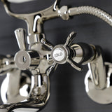 Essex Three-Handle 2-Hole Wall Mount Clawfoot Tub Faucet with Handshower