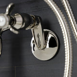 Essex Three-Handle 2-Hole Wall Mount Clawfoot Tub Faucet with Handshower