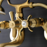 Essex Three-Handle 2-Hole Wall Mount Clawfoot Tub Faucet with Handshower