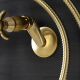 Essex Three-Handle 2-Hole Wall Mount Clawfoot Tub Faucet with Handshower