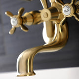 Essex Three-Handle 2-Hole Wall Mount Clawfoot Tub Faucet with Handshower