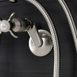 Essex Three-Handle 2-Hole Wall Mount Clawfoot Tub Faucet with Handshower