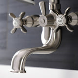 Essex Three-Handle 2-Hole Wall Mount Clawfoot Tub Faucet with Handshower
