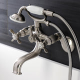 Essex Three-Handle 2-Hole Wall Mount Clawfoot Tub Faucet with Handshower