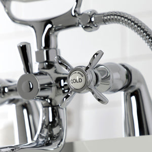 Essex Three-Handle 2-Hole Deck Mount Clawfoot Tub Faucet with Handshower