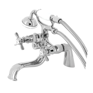 Essex Three-Handle 2-Hole Deck Mount Clawfoot Tub Faucet with Handshower