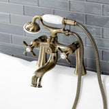 Essex Three-Handle 2-Hole Deck Mount Clawfoot Tub Faucet with Handshower