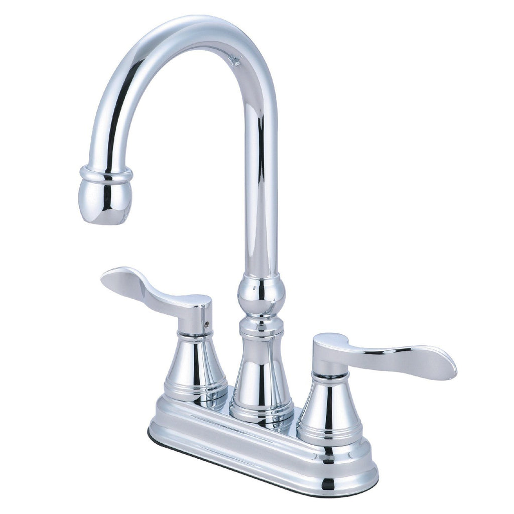 NuFrench Two-Handle 2-Hole Deck Mount Bar Faucet