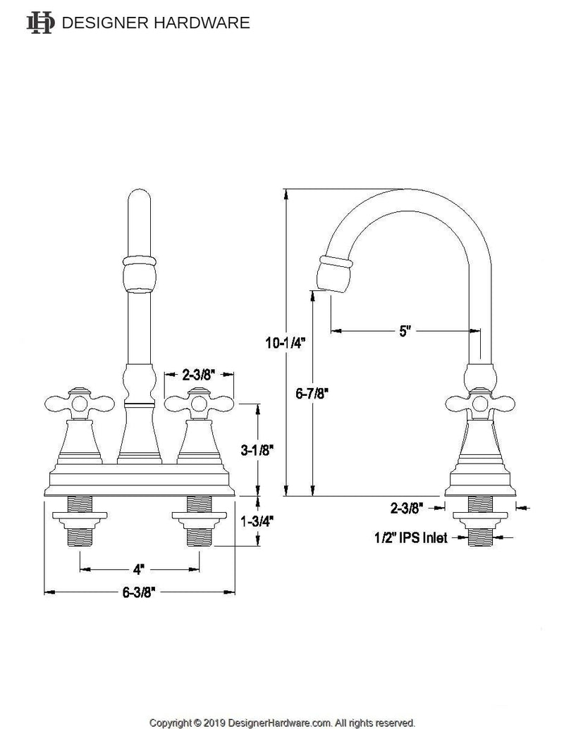 Victorian Two-Handle 2-Hole Deck Mount Bar Faucet