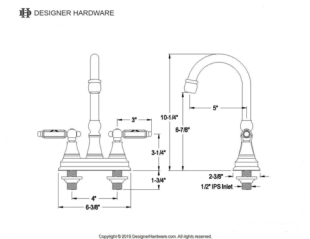 Georgian Two-Handle 2-Hole Deck Mount Bar Faucet