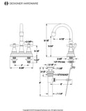 Restoration Double-Handle 3-Hole Deck Mount 4-Inch Centerset Bathroom Faucet with Brass Pop-Up