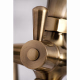 Kingston Three-Handle 2-Hole Deck-Mount Clawfoot Tub Faucet with Hand Shower