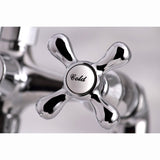 Kingston Three-Handle 2-Hole Deck-Mount Clawfoot Tub Faucet with Hand Shower