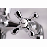 Kingston Three-Handle 2-Hole Deck Mount Clawfoot Tub Faucet with Hand Shower