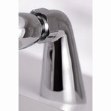 Kingston Three-Handle 2-Hole Deck-Mount Clawfoot Tub Faucet with Hand Shower