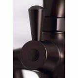 Kingston Three-Handle 2-Hole Deck-Mount Clawfoot Tub Faucet with Hand Shower