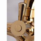 Kingston Three-Handle 2-Hole Deck-Mount Clawfoot Tub Faucet with Hand Shower