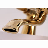 Kingston Three-Handle 2-Hole Deck-Mount Clawfoot Tub Faucet with Hand Shower