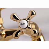 Kingston Three-Handle 2-Hole Deck-Mount Clawfoot Tub Faucet with Hand Shower