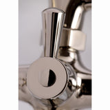 Kingston Three-Handle 2-Hole Deck Mount Clawfoot Tub Faucet with Hand Shower