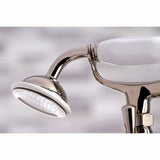 Kingston Three-Handle 2-Hole Deck-Mount Clawfoot Tub Faucet with Hand Shower