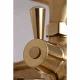 Kingston Three-Handle 2-Hole Deck-Mount Clawfoot Tub Faucet with Hand Shower