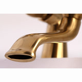 Kingston Three-Handle 2-Hole Deck-Mount Clawfoot Tub Faucet with Hand Shower