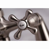 Kingston Three-Handle 2-Hole Deck-Mount Clawfoot Tub Faucet with Hand Shower