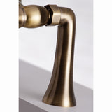 Kingston Three-Handle 2-Hole Deck-Mount Clawfoot Tub Faucet with Hand Shower