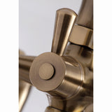 Kingston Three-Handle 2-Hole Deck-Mount Clawfoot Tub Faucet with Hand Shower