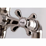 Kingston Three-Handle 2-Hole Deck-Mount Clawfoot Tub Faucet with Hand Shower