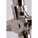 Kingston Three-Handle 2-Hole Deck-Mount Clawfoot Tub Faucet with Hand Shower