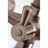 Kingston Three-Handle 2-Hole Deck-Mount Clawfoot Tub Faucet with Hand Shower