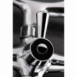 Kingston Three-Handle 2-Hole Tub Wall Mount Clawfoot Tub Faucet with Hand Shower