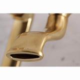 Kingston Three-Handle 2-Hole Tub Wall Mount Clawfoot Tub Faucet with Hand Shower