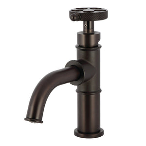 Webb Single-Handle 1-Hole Deck Mount Bathroom Faucet with Knurled Handle and Push Pop-Up Drain