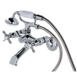 Essex Three-Handle 2-Hole Tub Wall Mount Clawfoot Tub Faucet with Hand Shower